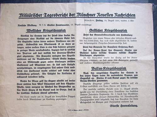 German Somme Military Report Poster