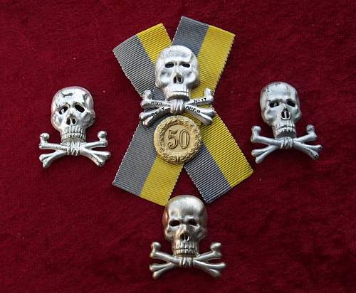 Brunswick Hussars 50 Year Traditions Skull Veterans badge