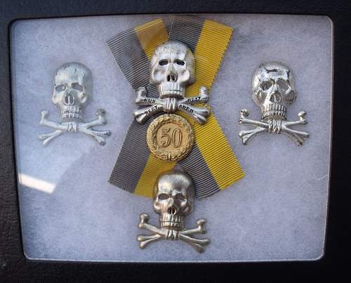 Brunswick Hussars 50 Year Traditions Skull Veterans badge