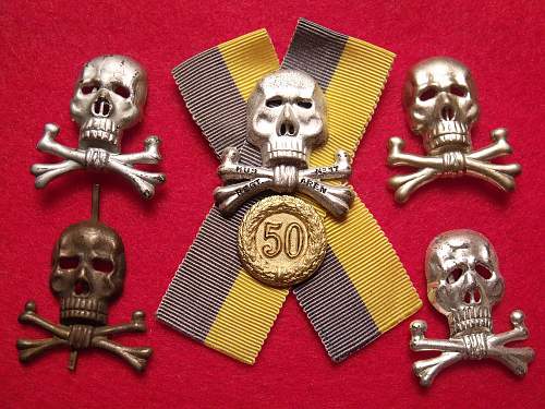 Brunswick Hussars 50 Year Traditions Skull Veterans badge