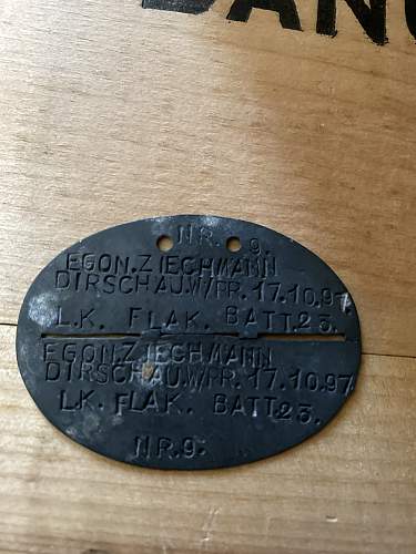 ww1 german flak dog tag