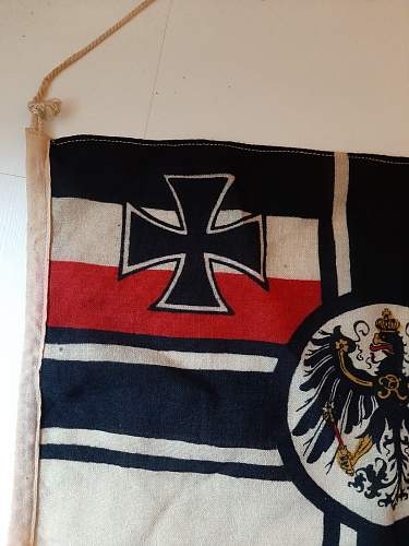 Lot Imperial German items, Haube, Schirmmütze, flag and EK