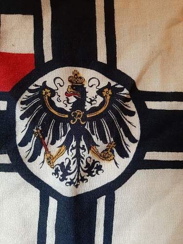 Lot Imperial German items, Haube, Schirmmütze, flag and EK