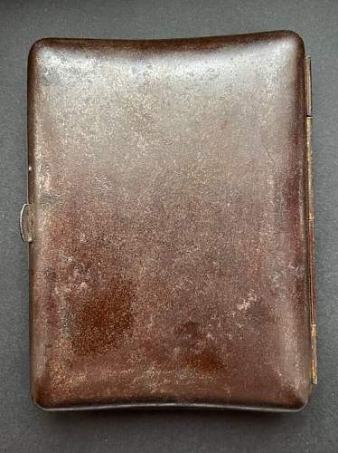 WW1 Imperial German patriotic cigarette case with EKI motif