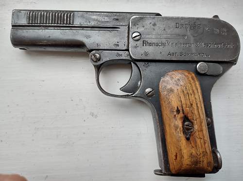 Dreyse M1907 semi-automatic pistol - looking for information/opinions on markings