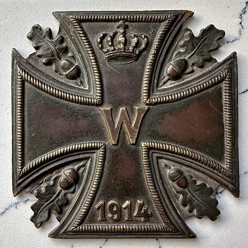 I need some help identifying this Imperial German Iron Cross plaque...