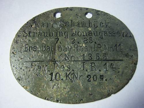 Wwi german dog tag