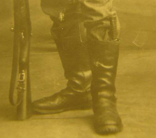 Postcard of a  German Soldier with trench knife