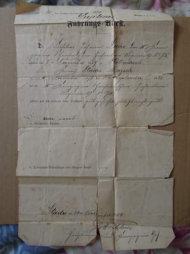 1879 Prußian Militär Paß document - help please!