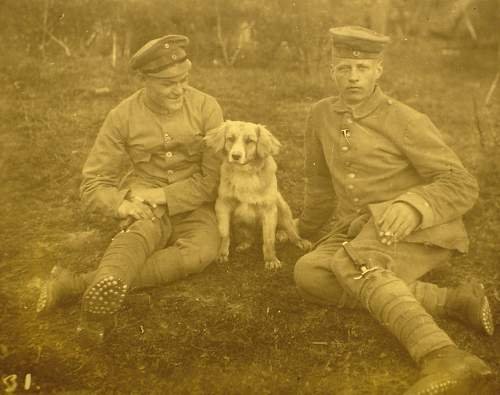 Postcard of a  German Soldier with trench knife