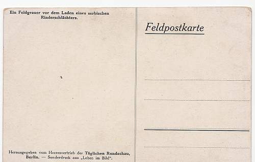 Feldpostkarte and Imperial banknotes