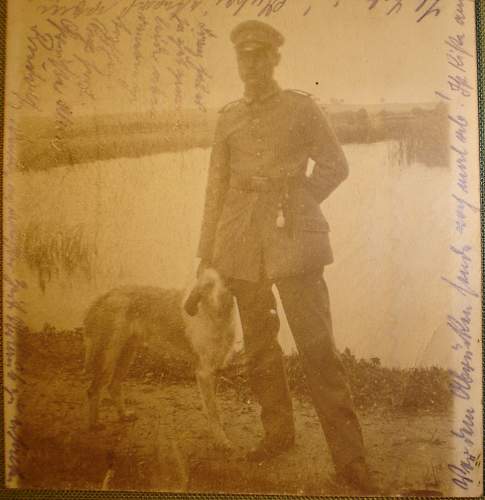 Postcard of a  German Soldier with trench knife