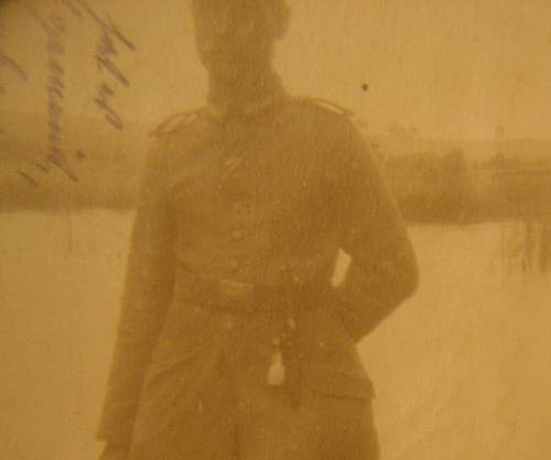 Postcard of a  German Soldier with trench knife