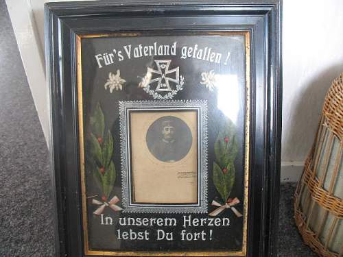 Framed photo german soldat KIA