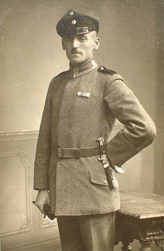 Postcard of a  German Soldier with trench knife