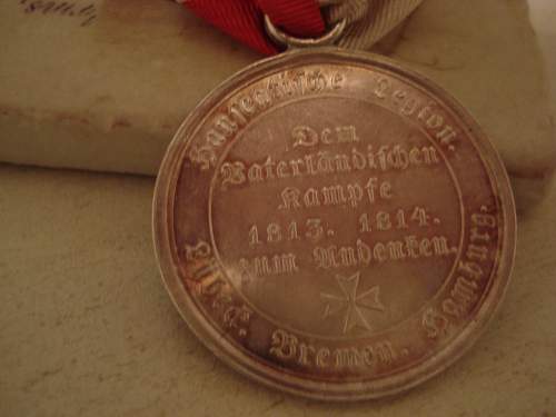 Hanseatic Napoleonic Campaigns Medal 1814 1815