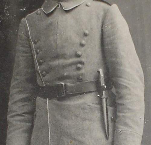 Postcard of a  German Soldier with trench knife