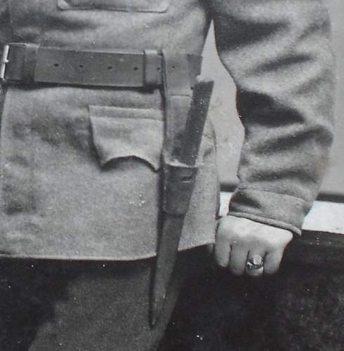 Postcard of a  German Soldier with trench knife