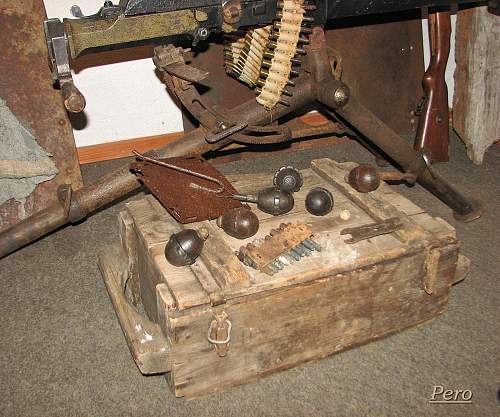 Wooden box for german egg grenades