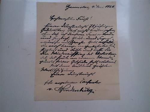 Original documents? Hidenburg and kaiser wilhelm II