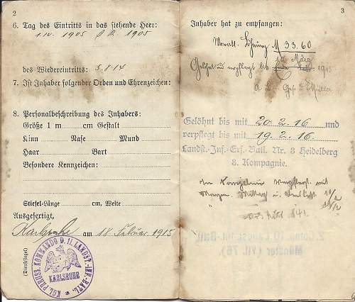 WWI 10TH LANDSTURM Inf  Soldbuch