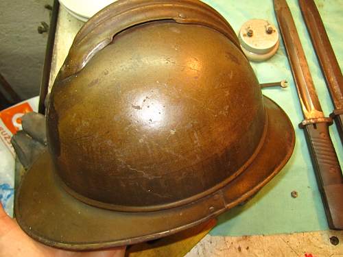 Imperial Russian M 15 Adrian helmet - Original find. Helps needed !