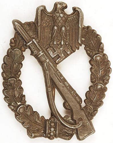 Infanterie sturmabzeichen in bronze hollow.
