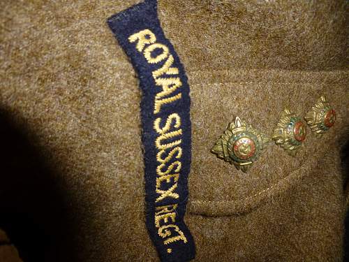 British cloth shoulder title question Sussex Regt