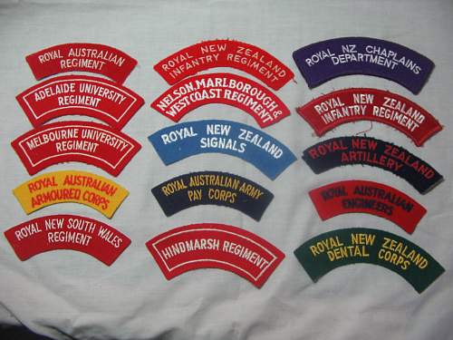Australian/NZ cloth shoulder titles