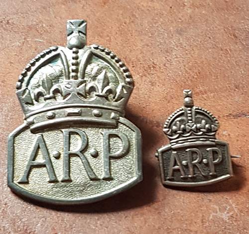 &quot;Small&quot; Silver ARP badge