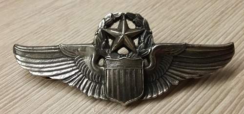 WW2 AAF Sterling Command Pilot Wings by Josten Sterling Silver