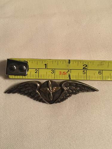 WWII or WWI sterling sliver Aviator Pilot AAF wings Pin ?  Unique BRITISH ? US ?