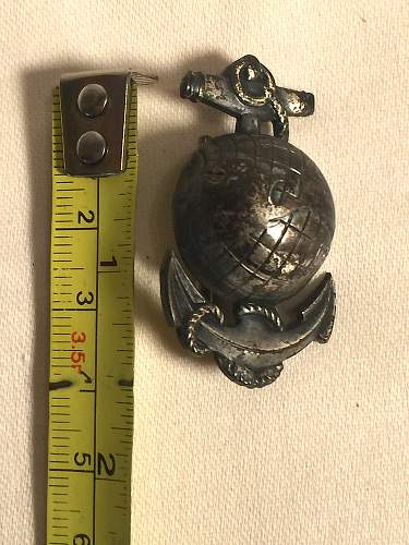 WWI or WWII USMC Marines ? device pin ANCHOR GLOBE Unique.