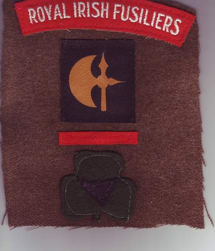 British 78th division Royal Irish Fusiliers cloth insignia