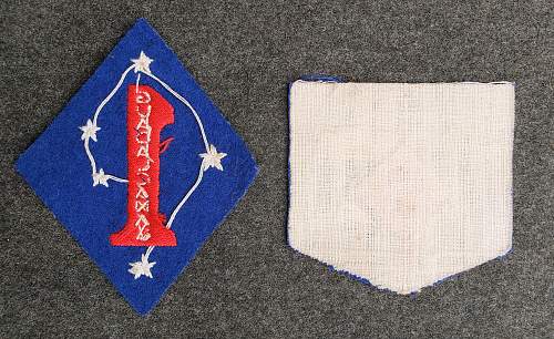 WWII Australian Made Raider &amp; 1st Marine Division Patch