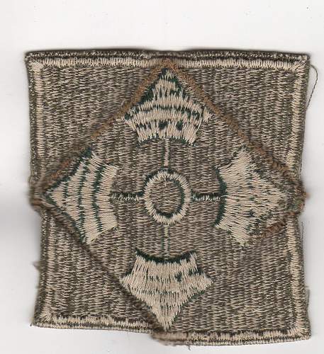 US 4th Infantry Division patch with excess material flaps