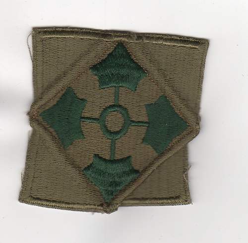 US 4th Infantry Division patch with excess material flaps