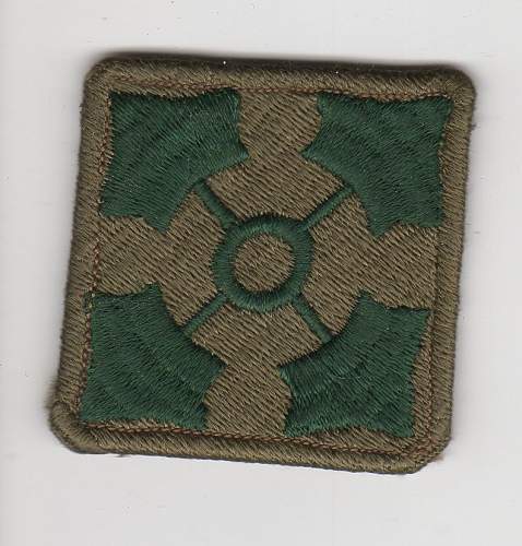 US 4th Infantry Division patch with excess material flaps