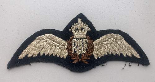 I would value your opinions on my new RAF Wing cloth Insignia