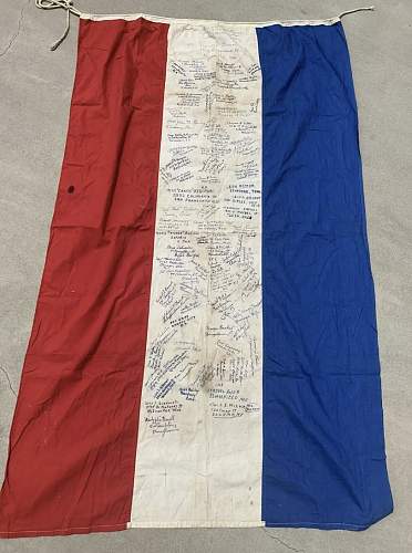 US signed, French souvenir flag