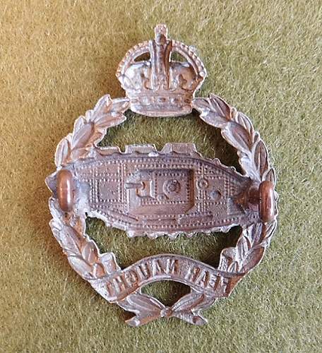 British Army, Royal Tank Corps 1924 cap badge