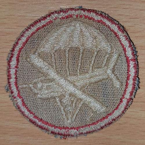 WWII Paraglide Officer Garrison Cap Patch?