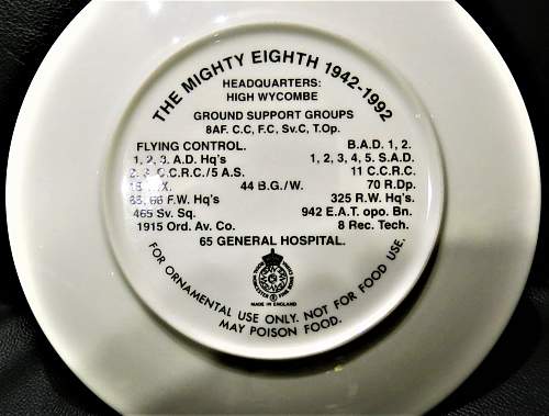 US 8th AAF Commemorative Fine Bone China plate