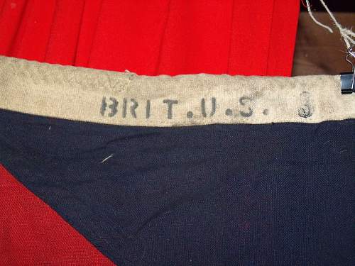 WWII  US Navy flag marked  BRIT.U.S.