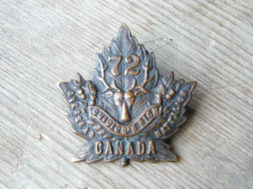 72 seaforth highlanders overseas battalion cap badge ?