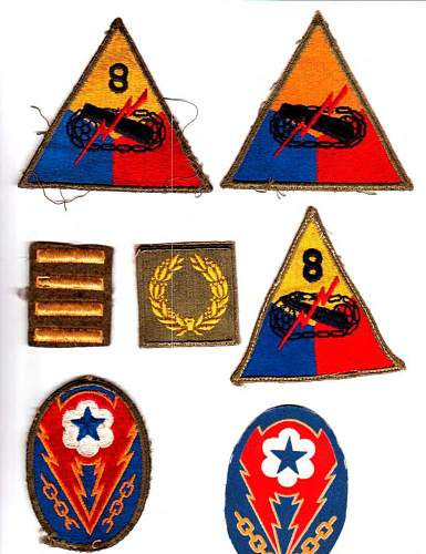 Father in Law's Insignia US Army 8th Armored Div Ft. Knox, KY. ETO