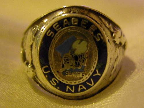 Silver Seabee's Ring US Navy