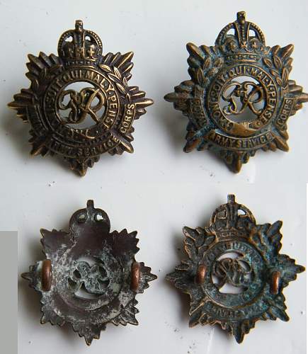 Cap badges from a trade