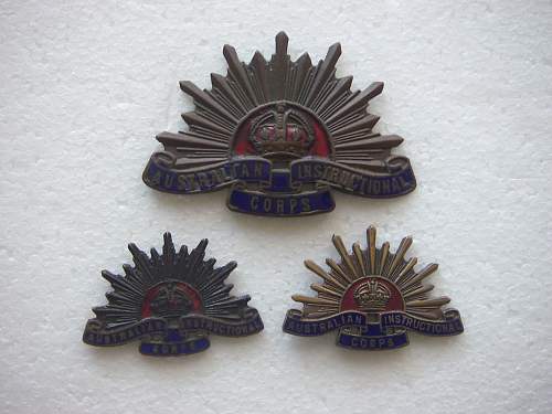 Australian Instructional Corps insignia set.