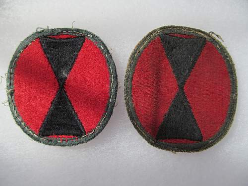 7th Infantry Division patch on gray